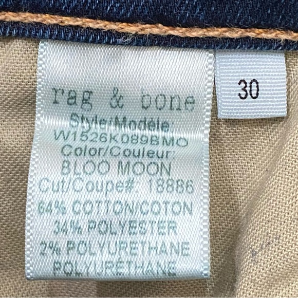 RAG & BONE W1526K089BMO Ankle  Skinny Jeans in Bloo Moon Color Size 30 - Picture 12 of 16